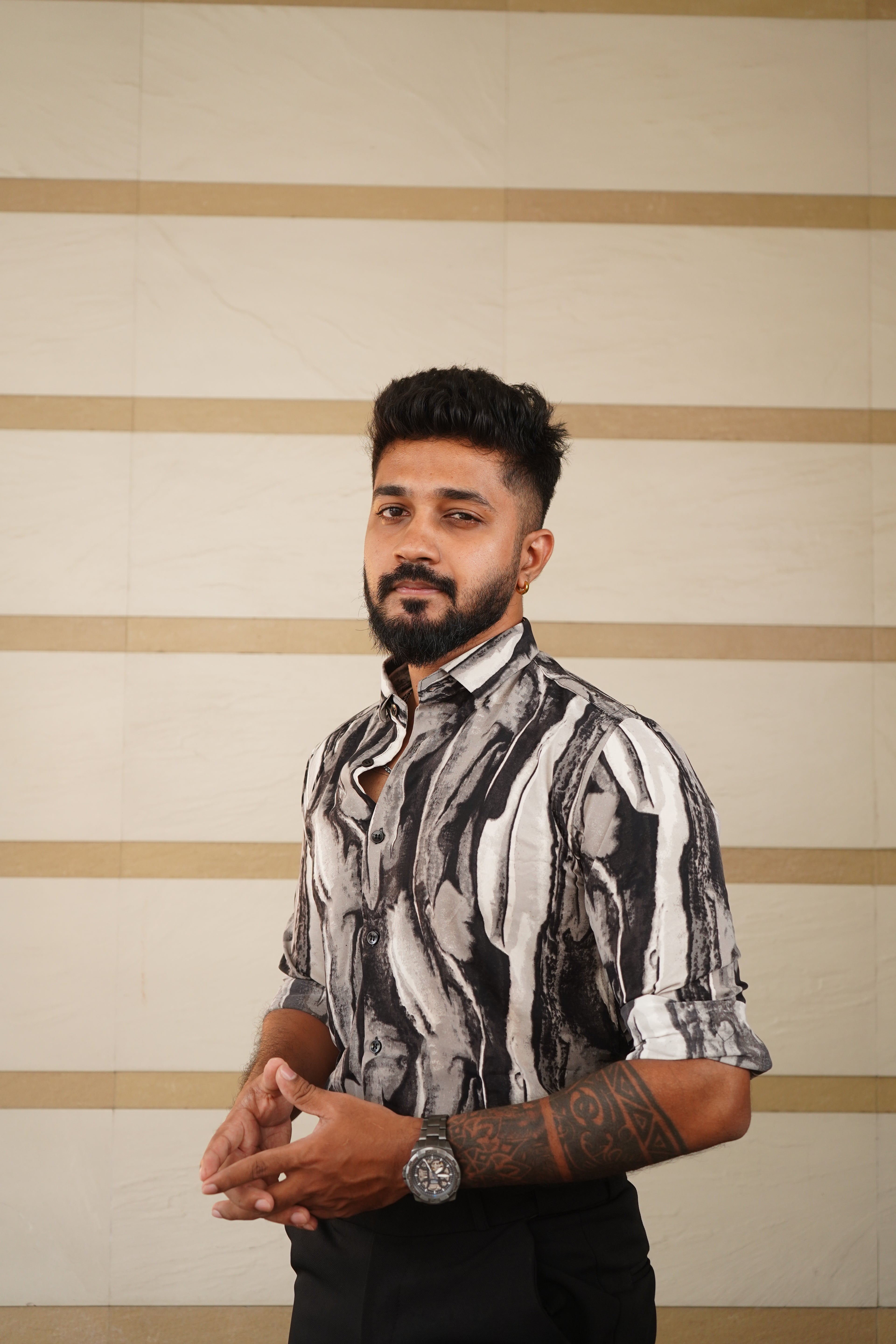 Snow Leopard Slash Printed Shirt