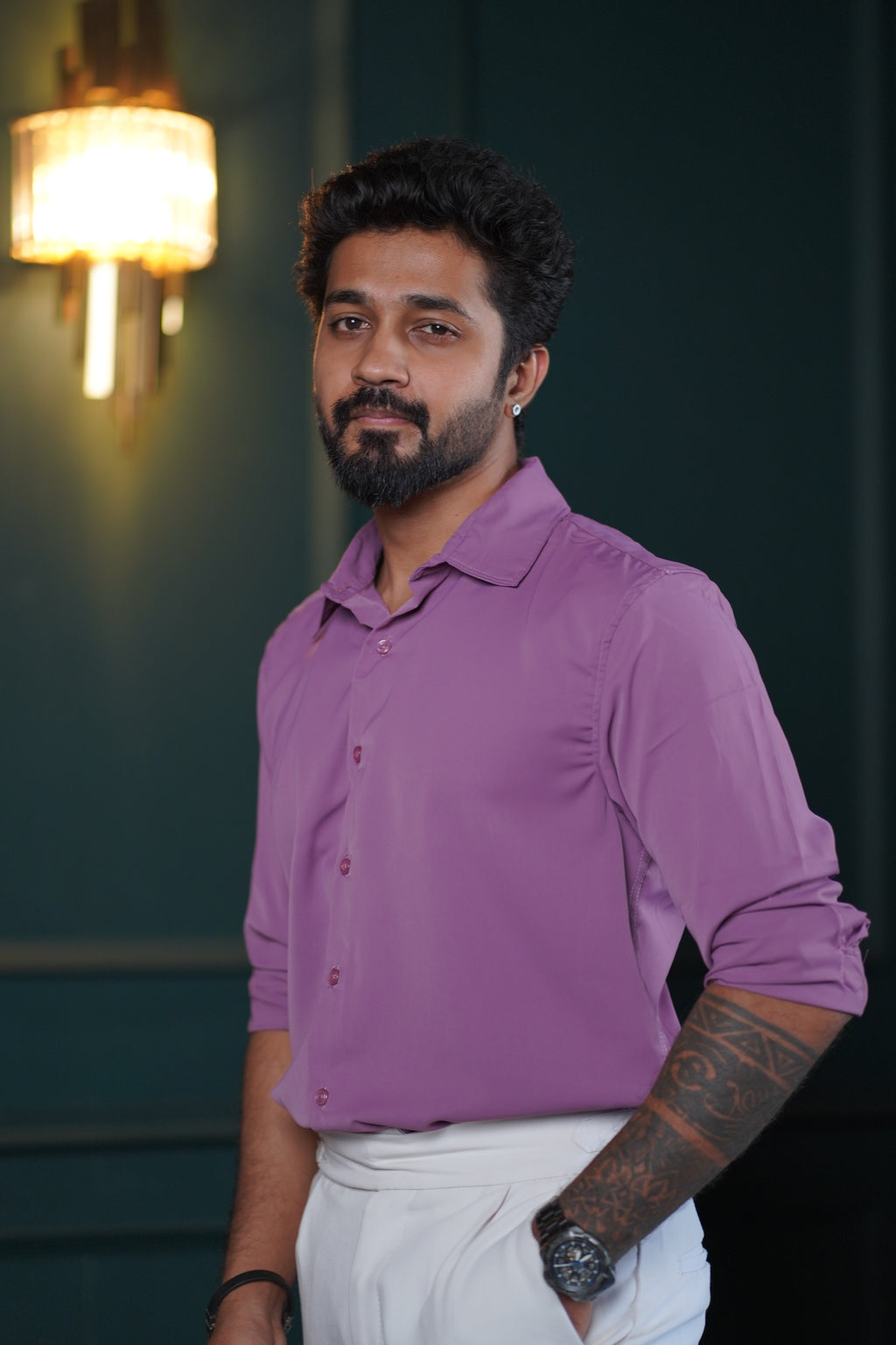 Muted Lavender Wrinkle-X-Shirt
