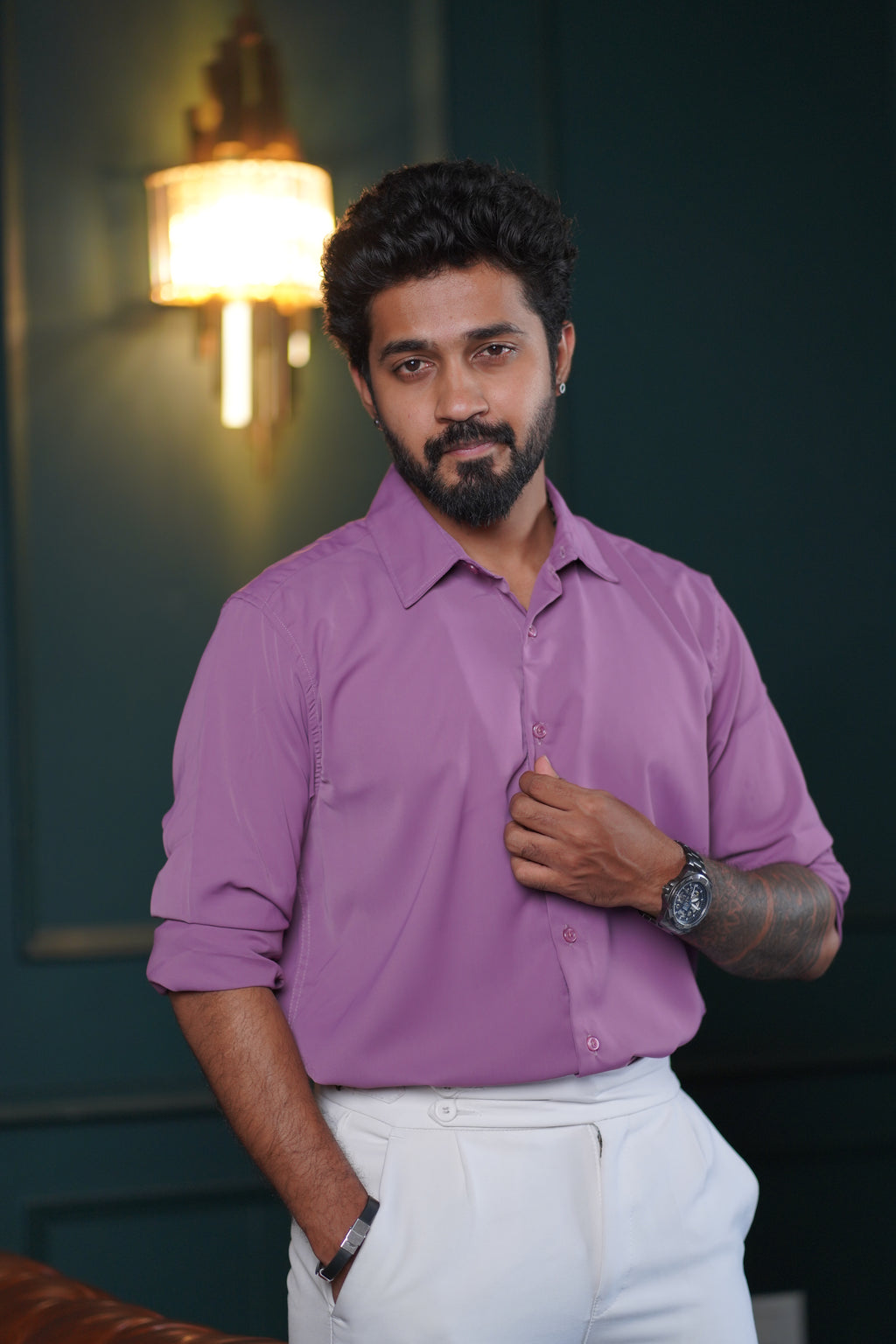 Muted Lavender Wrinkle-X-Shirt