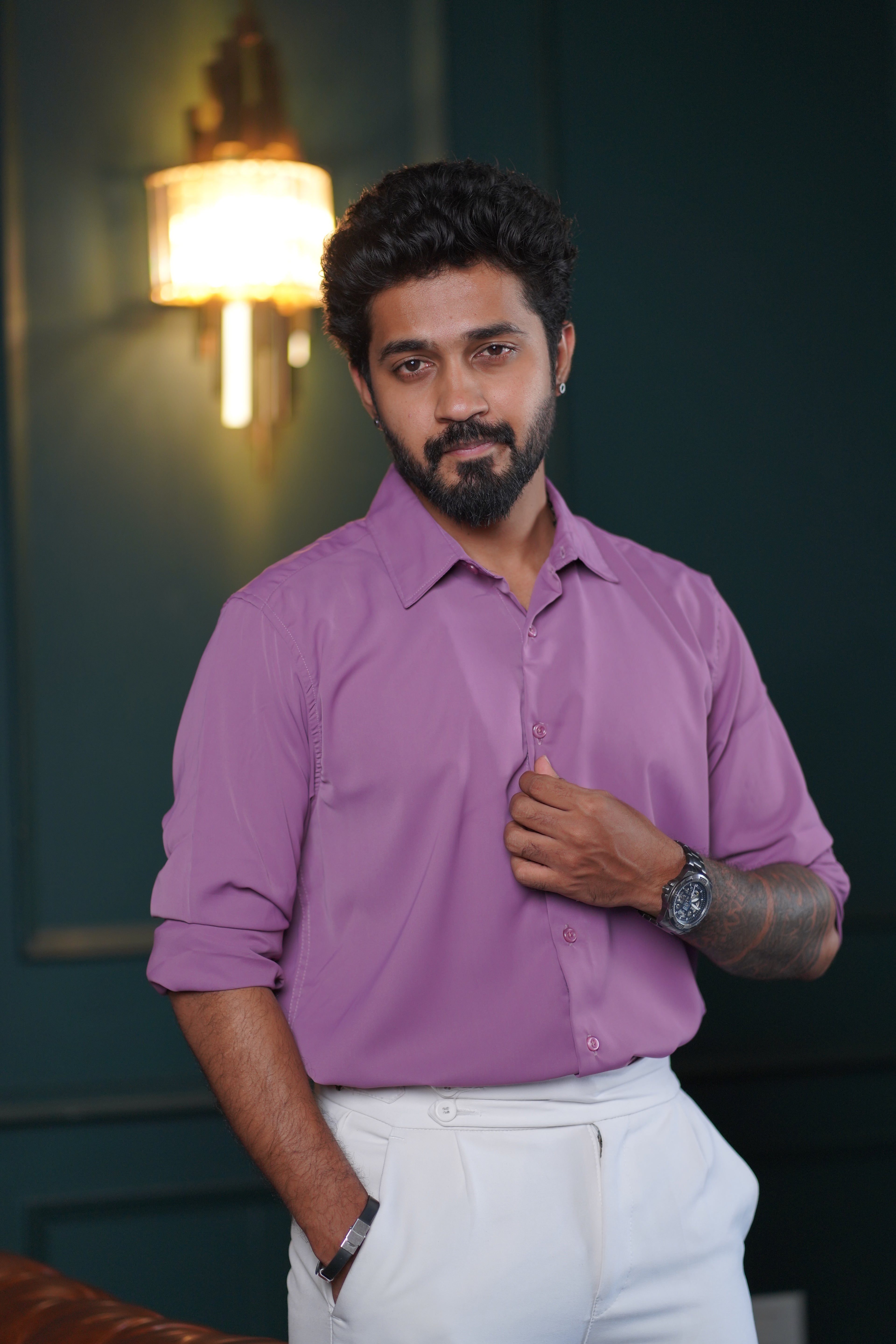 Muted Lavender Wrinkle-X-Shirt