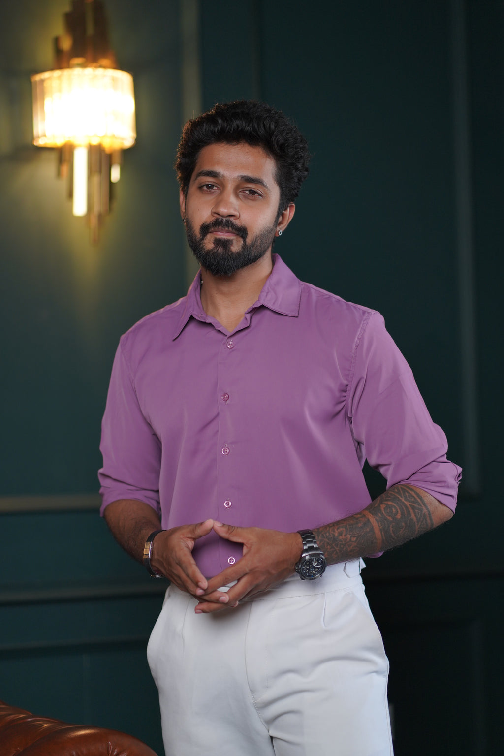 Muted Lavender Wrinkle-X-Shirt
