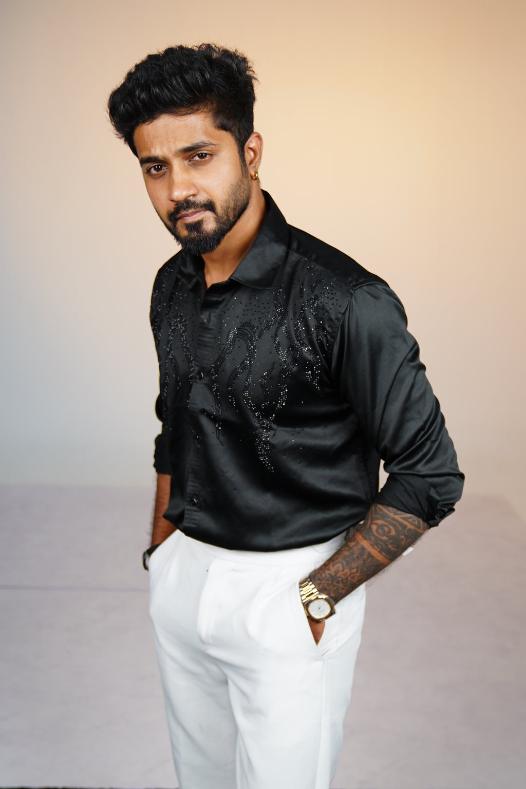 Deep Black Classic Stone Shirt