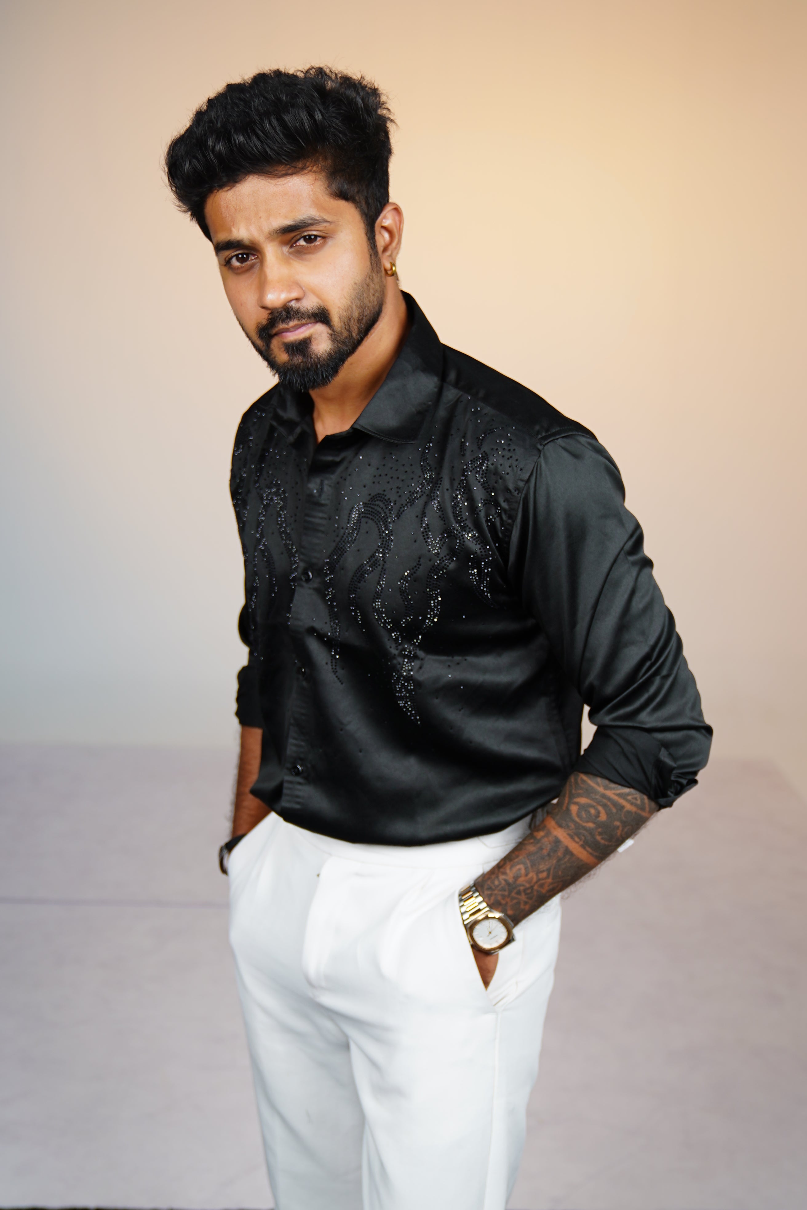 Deep Black Classic Stone Shirt