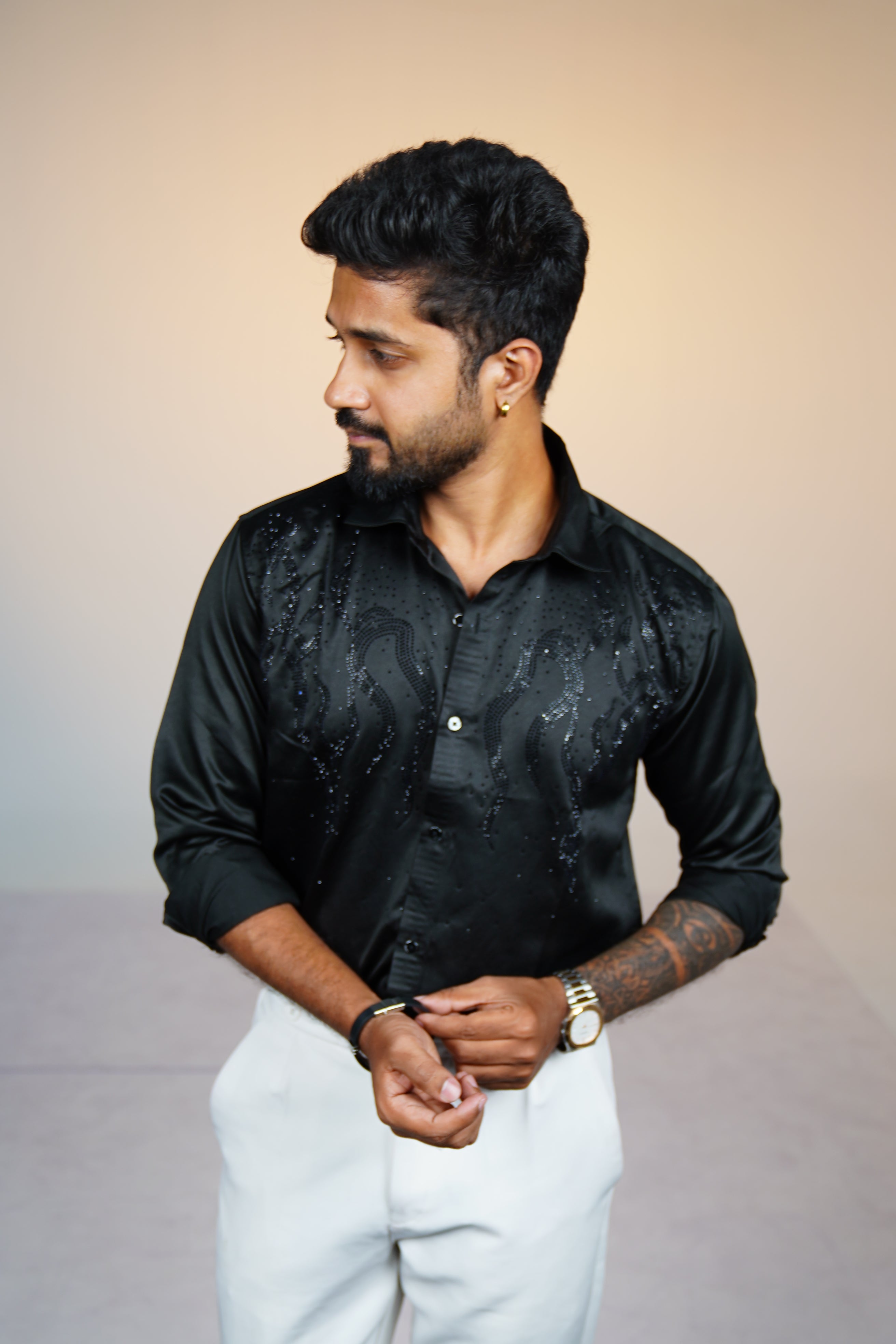 Deep Black Classic Stone Shirt