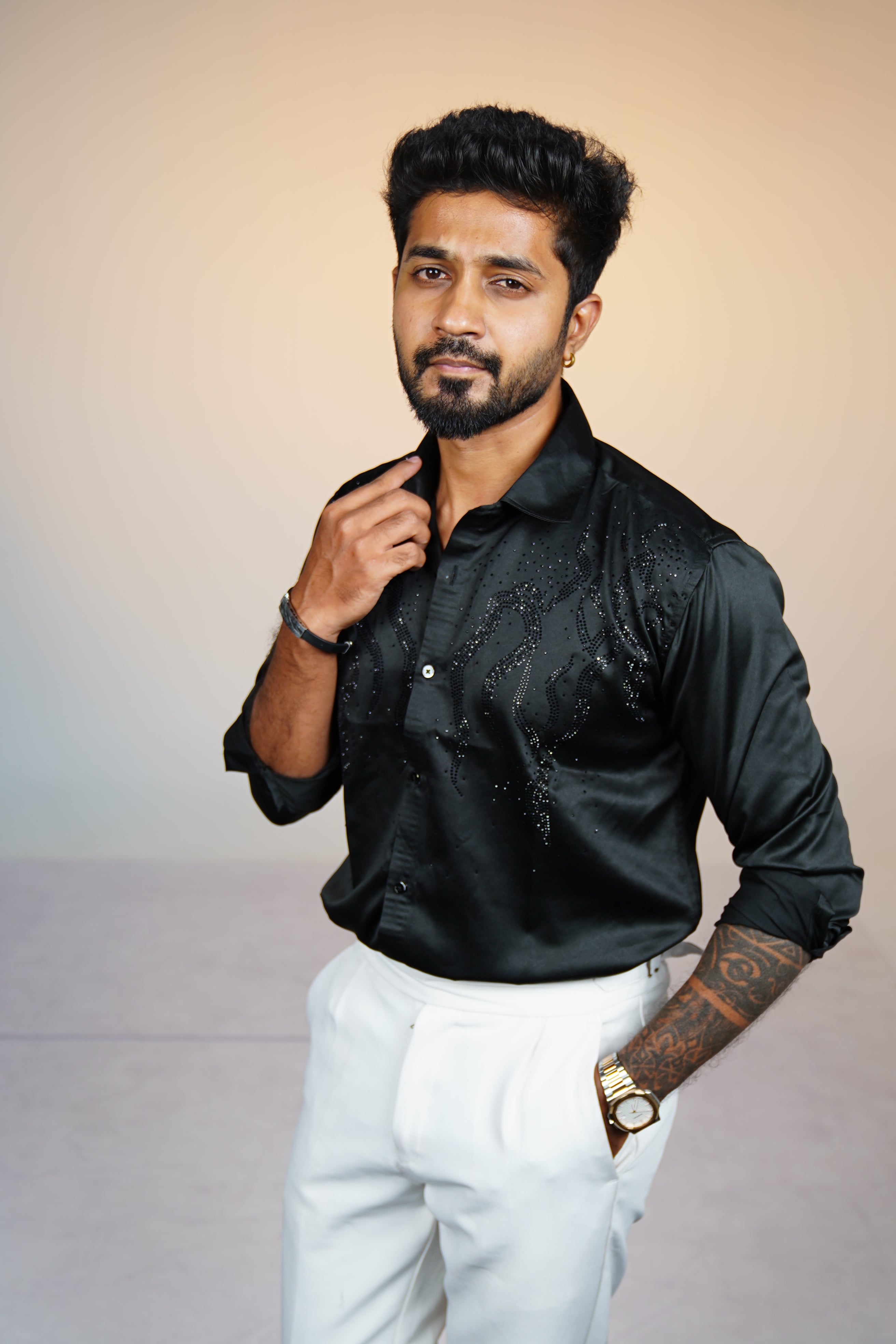 Deep Black Classic Stone Shirt