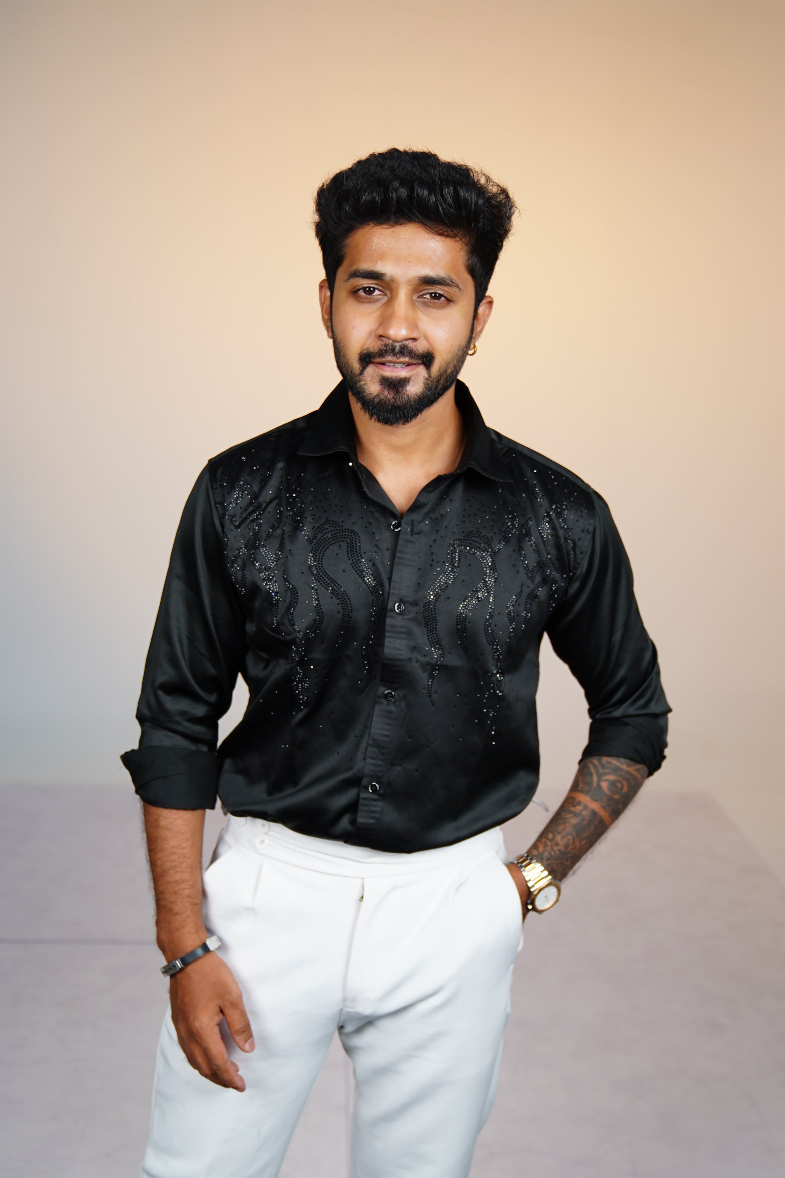 Deep Black Classic Stone Shirt