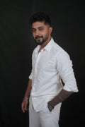 White Textured Wave Shirt