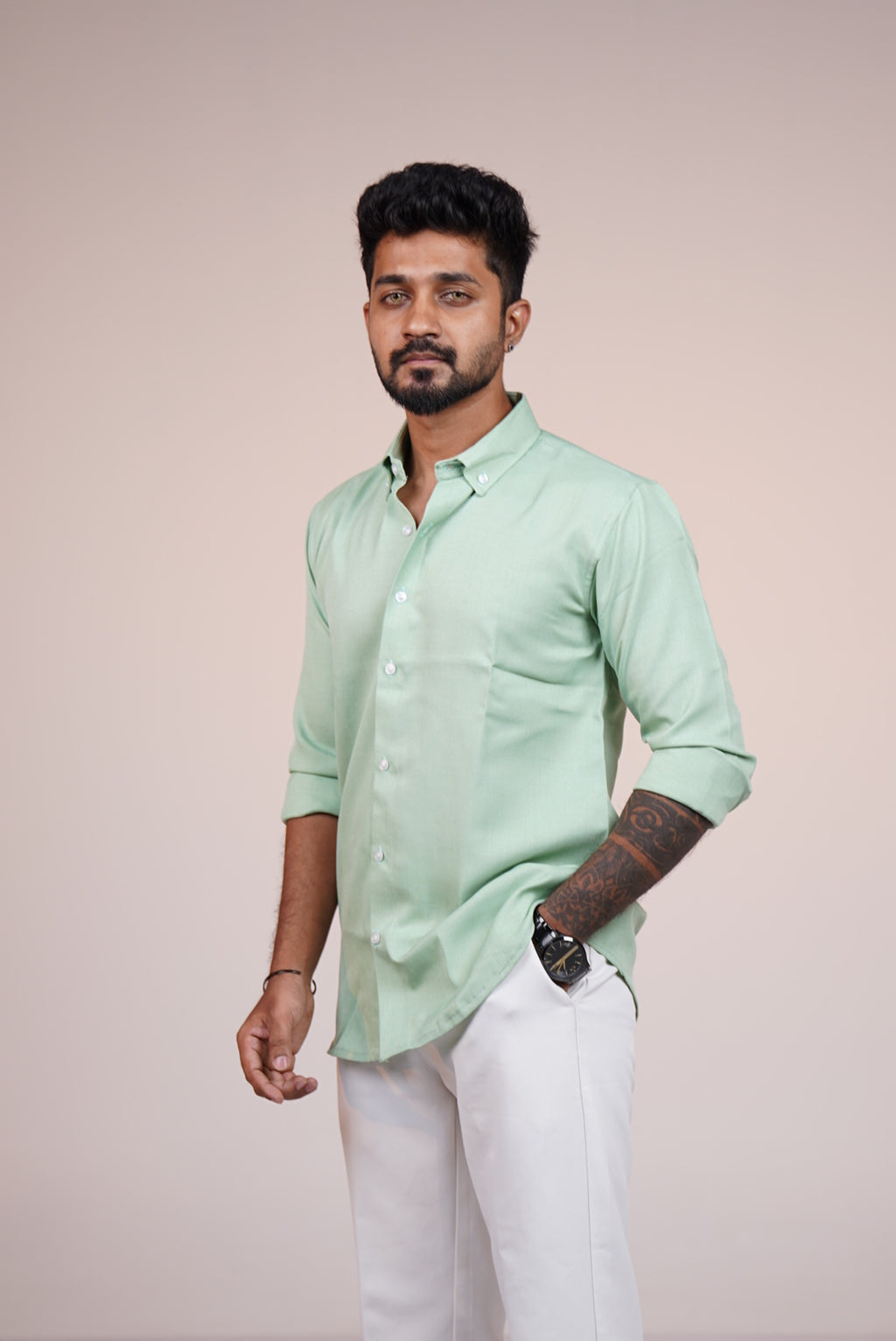 Willow Green Heritage Linen Blend Shirt