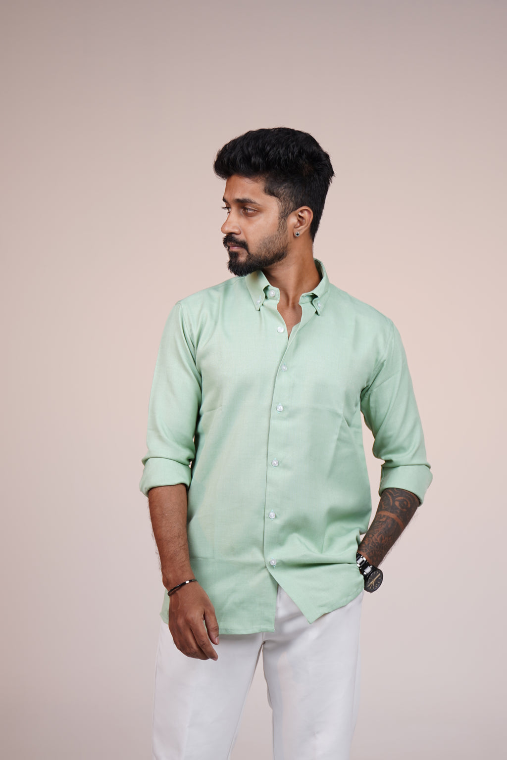 Willow Green Heritage Linen Blend Shirt