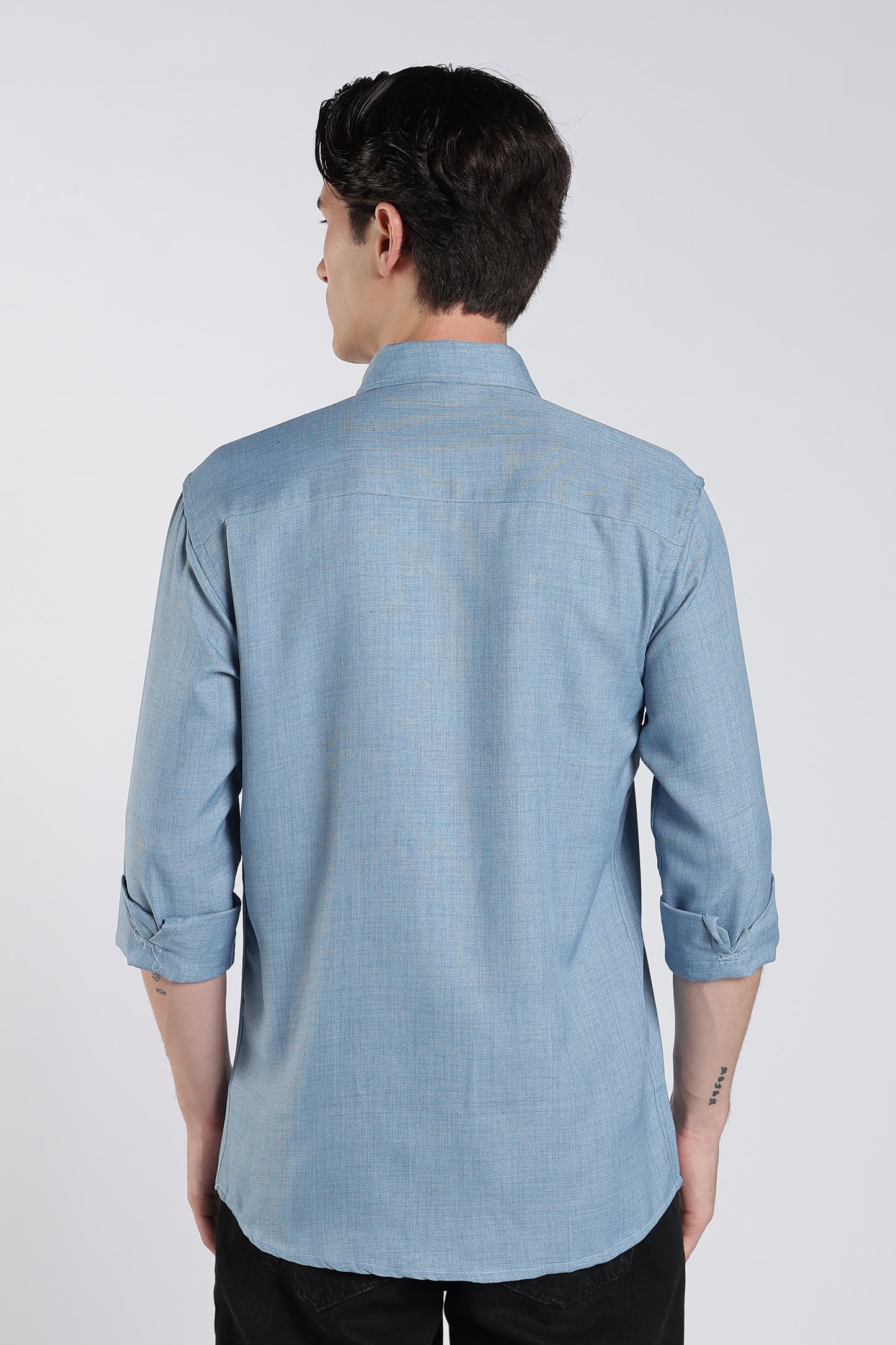 Dusty Blue Heritage Linen Blend Shirt