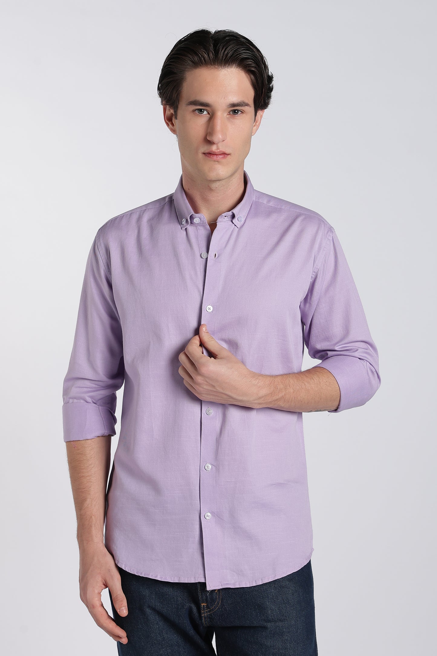 Haze Violet Vintage Linen Blend Shirt