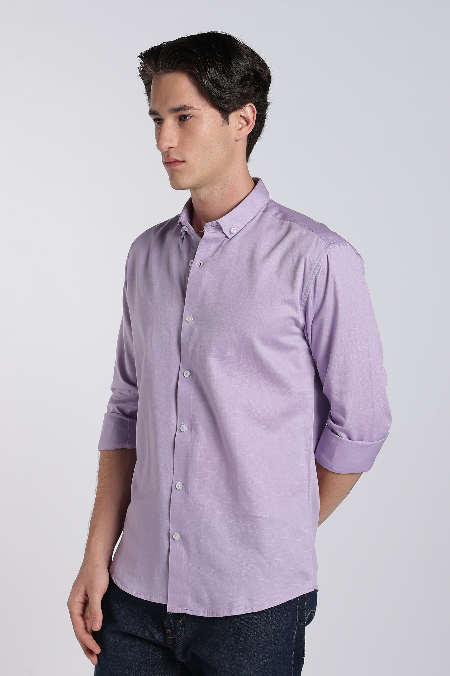Haze Violet Vintage Linen Blend Shirt