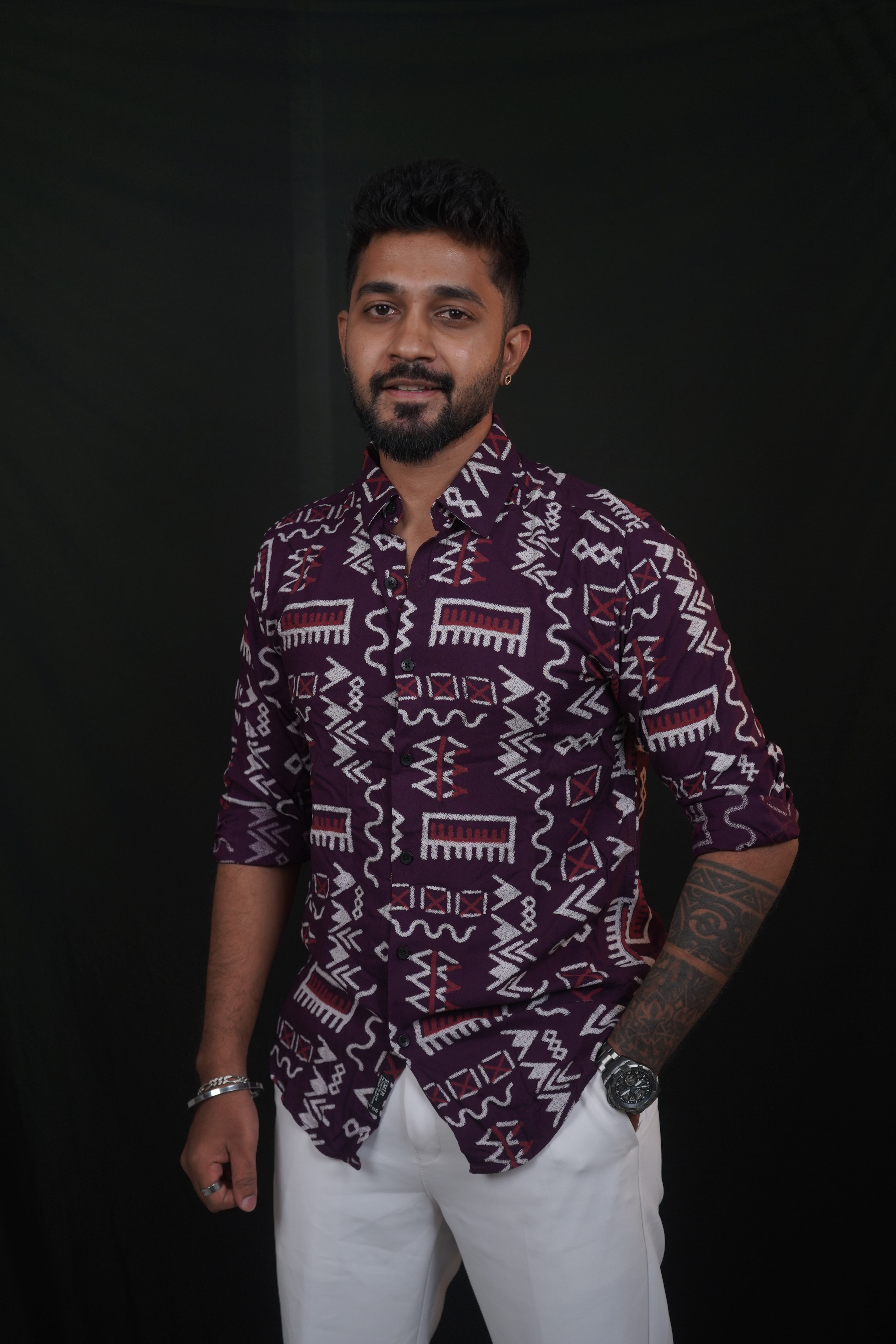 Violet Rayon Printed Shirt