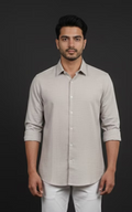 Beige Linen blend Shirt